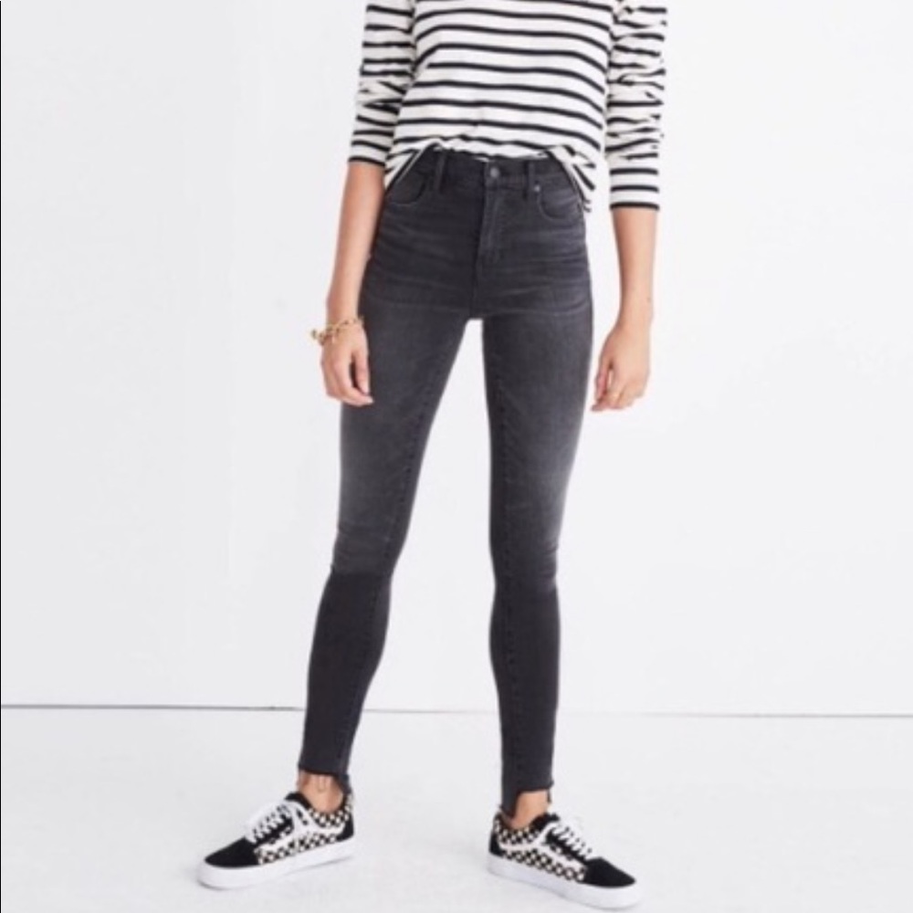 Madewell 10 inch high rise skinny jeans step hem